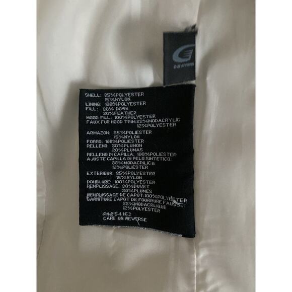 Women’s Nine West Long White Hooded Down Filled Coat Size small - Picture 7 of 12